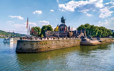 Deutsches Eck and statue of Emperor Wilhelm I, Koblenz Deutsches Eck and statue of Emperor Wilhelm I, Koblenz